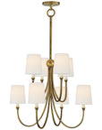 Visual Comfort Reed Large Chandelier with Linen Shades