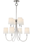 Visual Comfort Reed Large Chandelier with Linen Shades