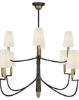 Visual Comfort Farlane Large Chandelier with Linen Shades