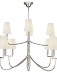 Visual Comfort Farlane Large Chandelier with Linen Shades