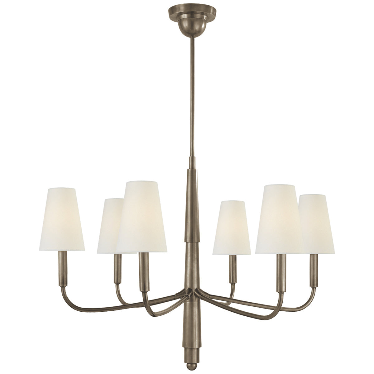 Visual Comfort Farlane Small Chandelier with Linen Shades