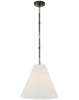 Visual Comfort Goodman Small Hanging Light with Linen Shade