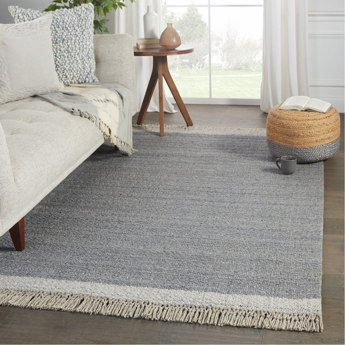 Jaipur The Weekend Sunday Border Solid Gray TWK01 Rug