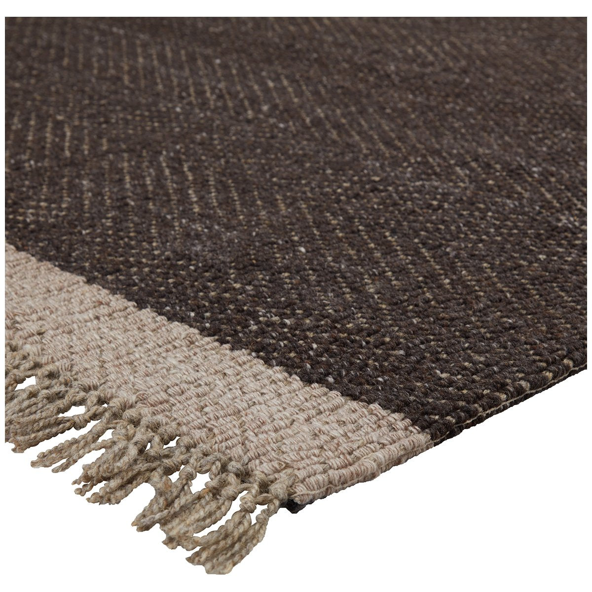 Jaipur The Weekend Sunday Border Solid Dark Gray Beige TWK02 Rug