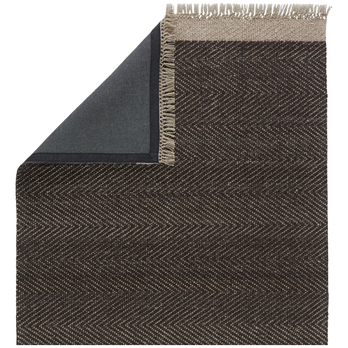 Jaipur The Weekend Sunday Border Solid Dark Gray Beige TWK02 Rug