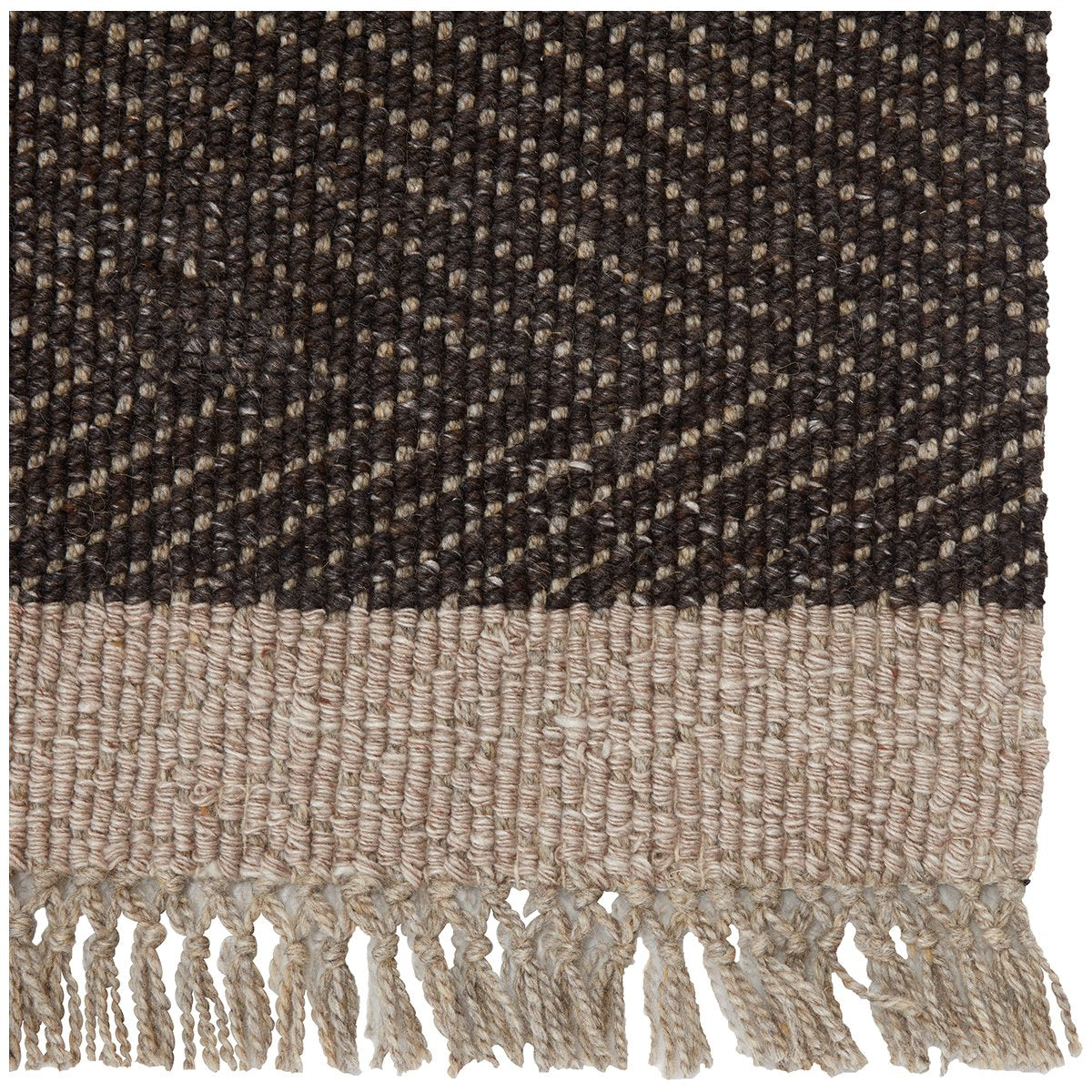 Jaipur The Weekend Sunday Border Solid Dark Gray Beige TWK02 Rug