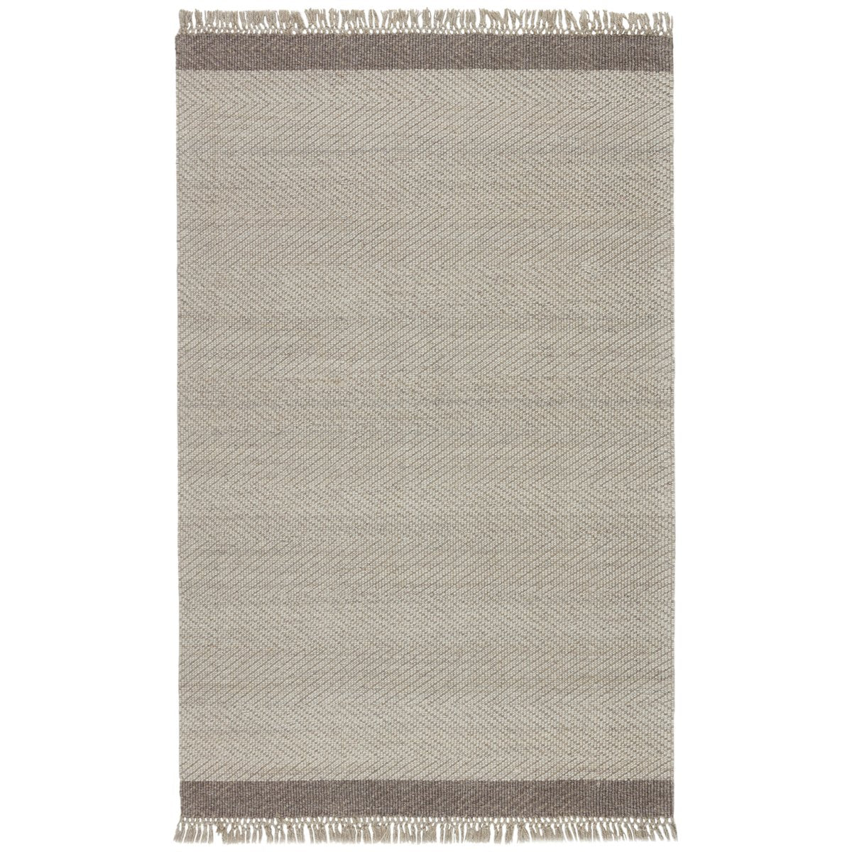 Jaipur The Weekend Sunday Border Solid Light Gray Ivory TWK03 Rug