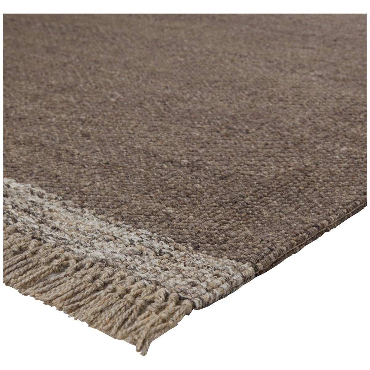 Jaipur The Weekend Sunday Border Solid Light Brown Gray TWK04 Rug