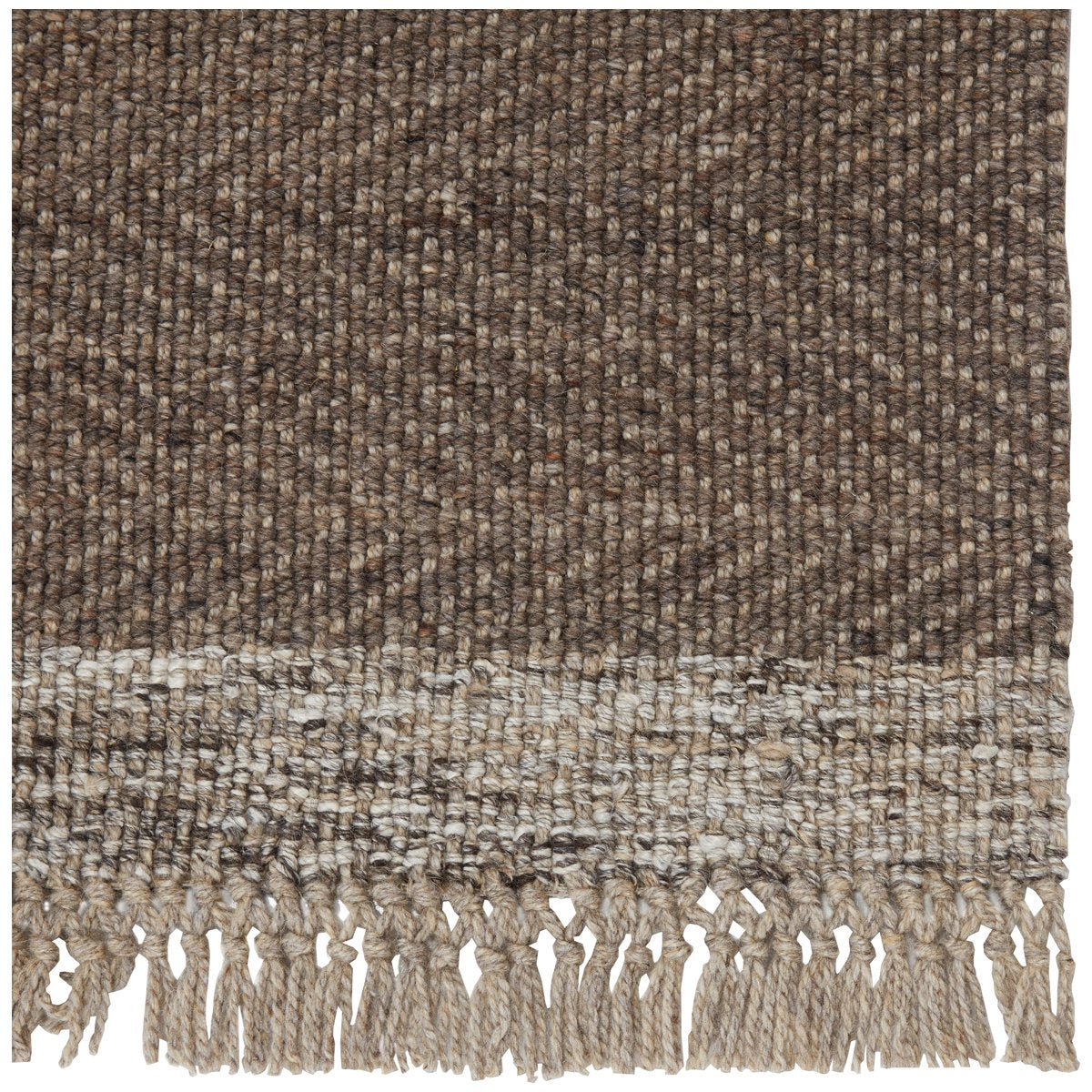 Jaipur The Weekend Sunday Border Solid Light Brown Gray TWK04 Rug