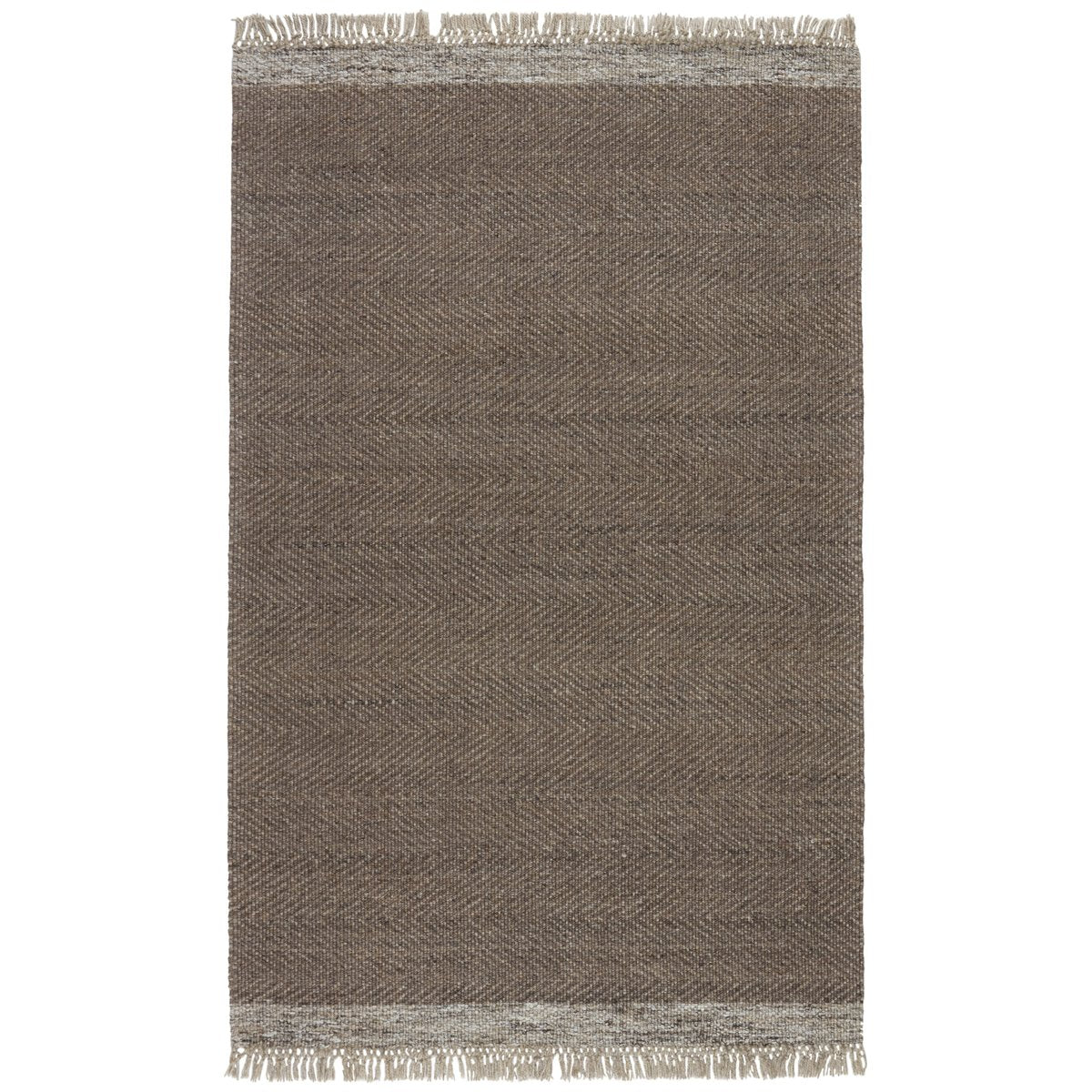 Jaipur The Weekend Sunday Border Solid Light Brown Gray TWK04 Rug