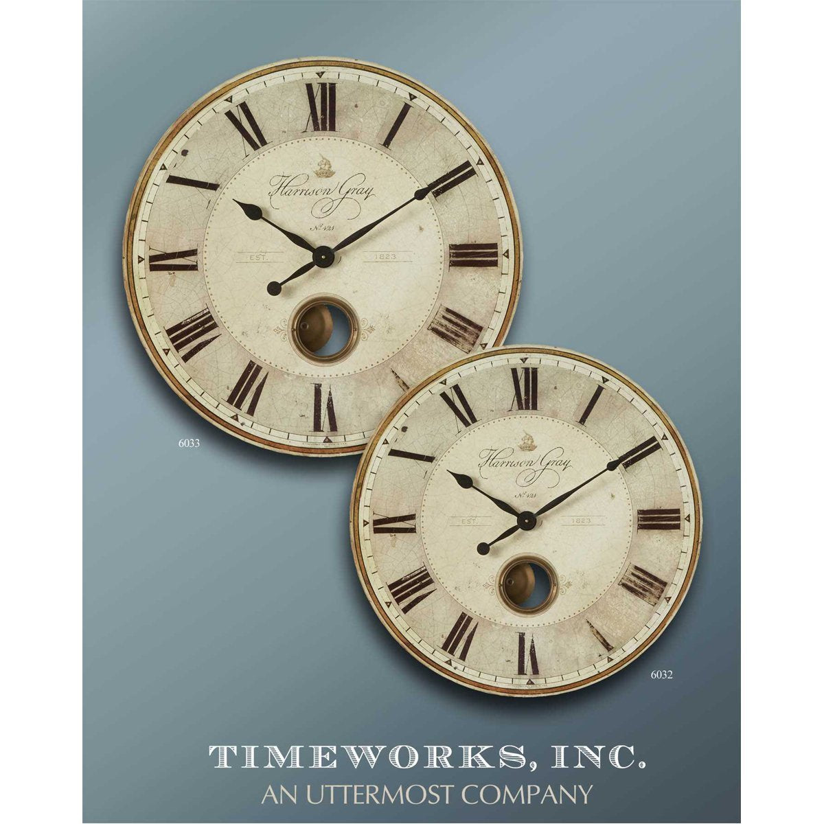 Uttermost Harrison Gray 23-Inch Wall Clock