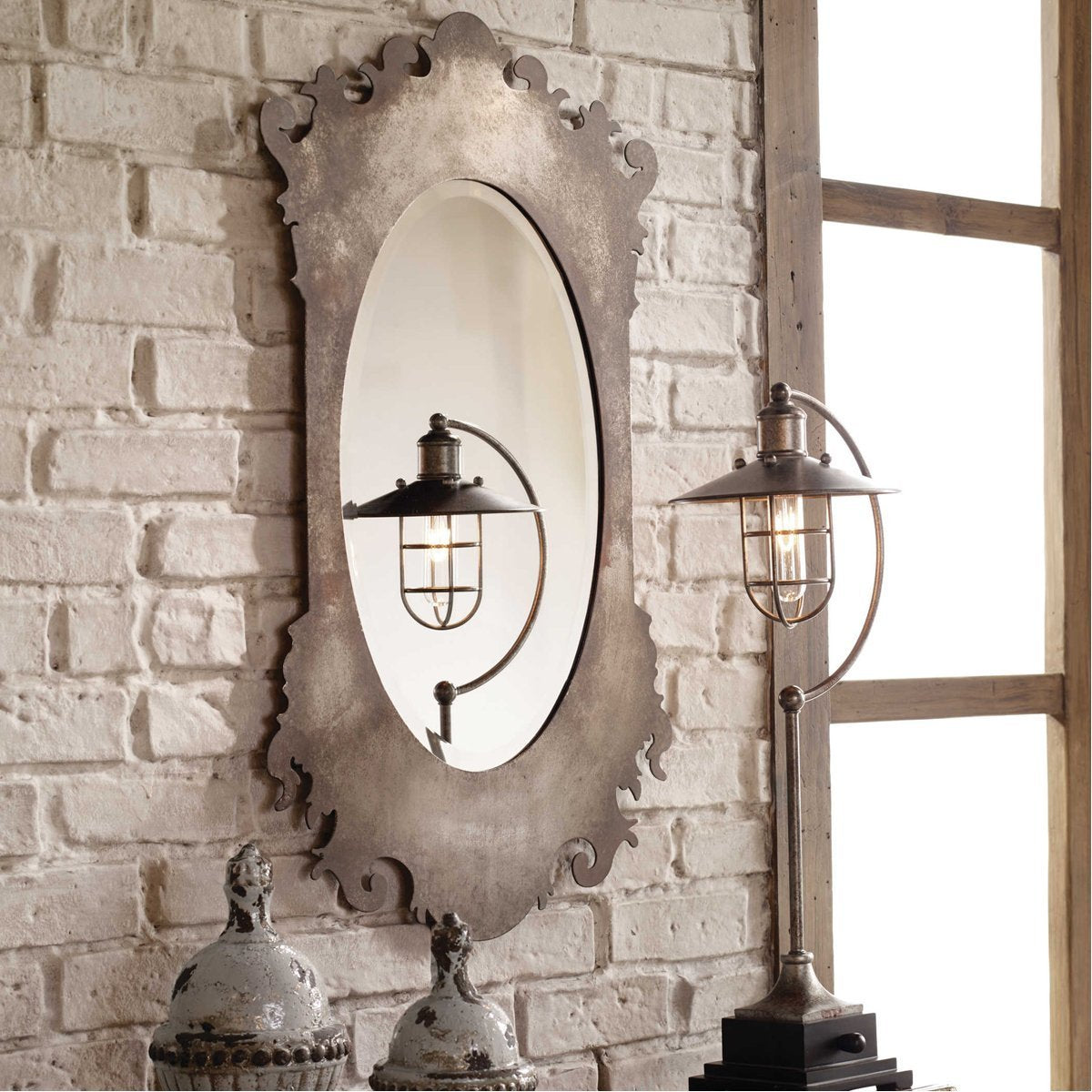 Uttermost Vitravo Oxidized Silver Oval Mirror