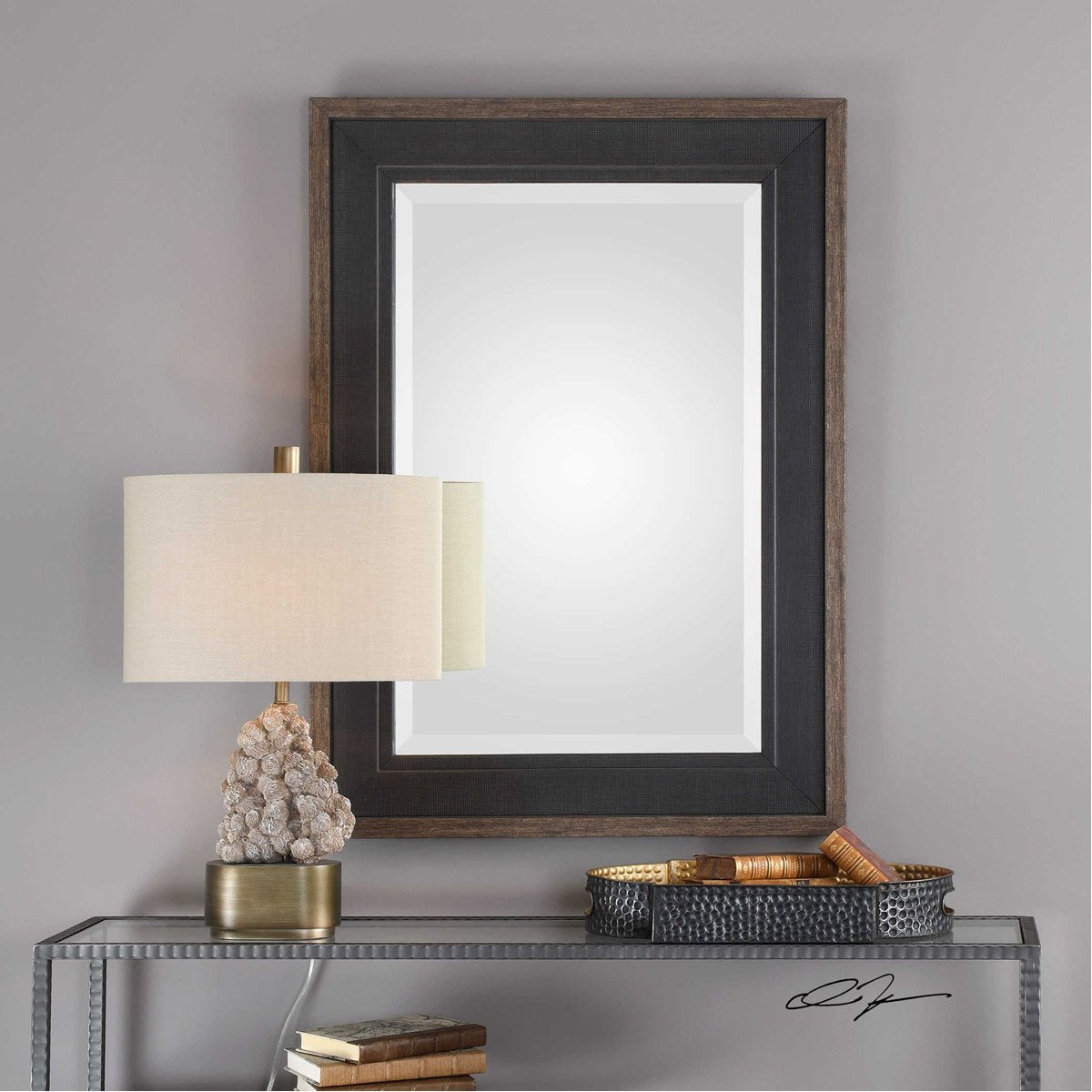 Uttermost Staveley Rustic Black Mirror