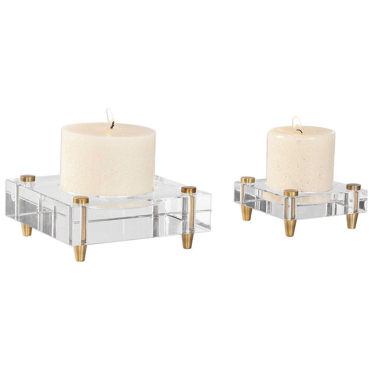 Uttermost Claire Crystal Block Candleholders, 2-Piece Set