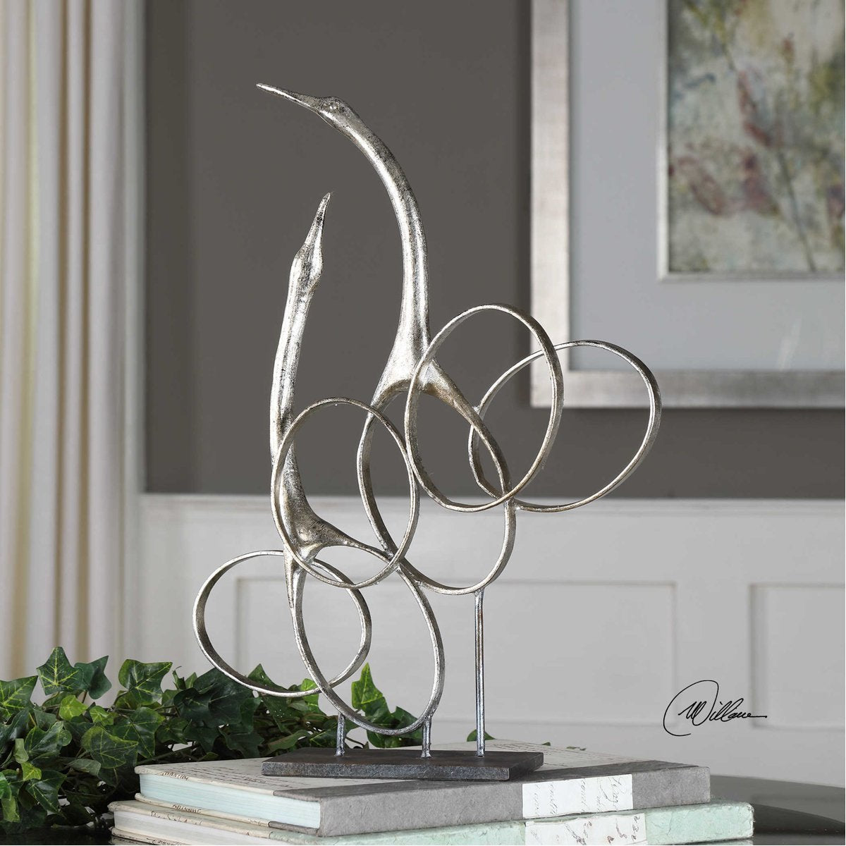 Uttermost Admiration Silver Bird Sculpture