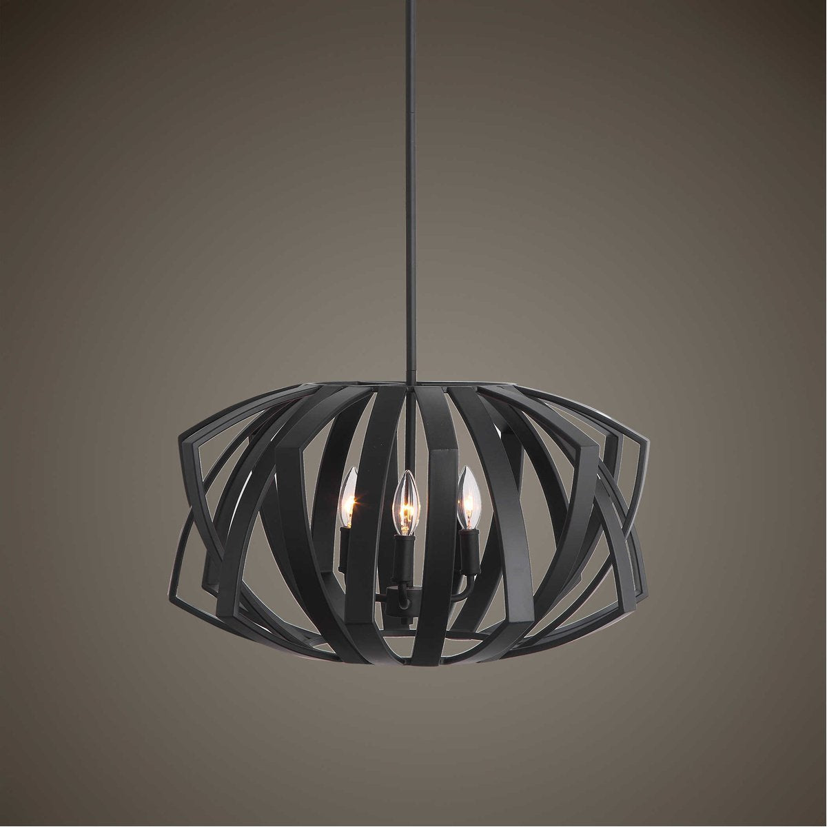 Uttermost Thales Black Geometric 3-Light Pendant