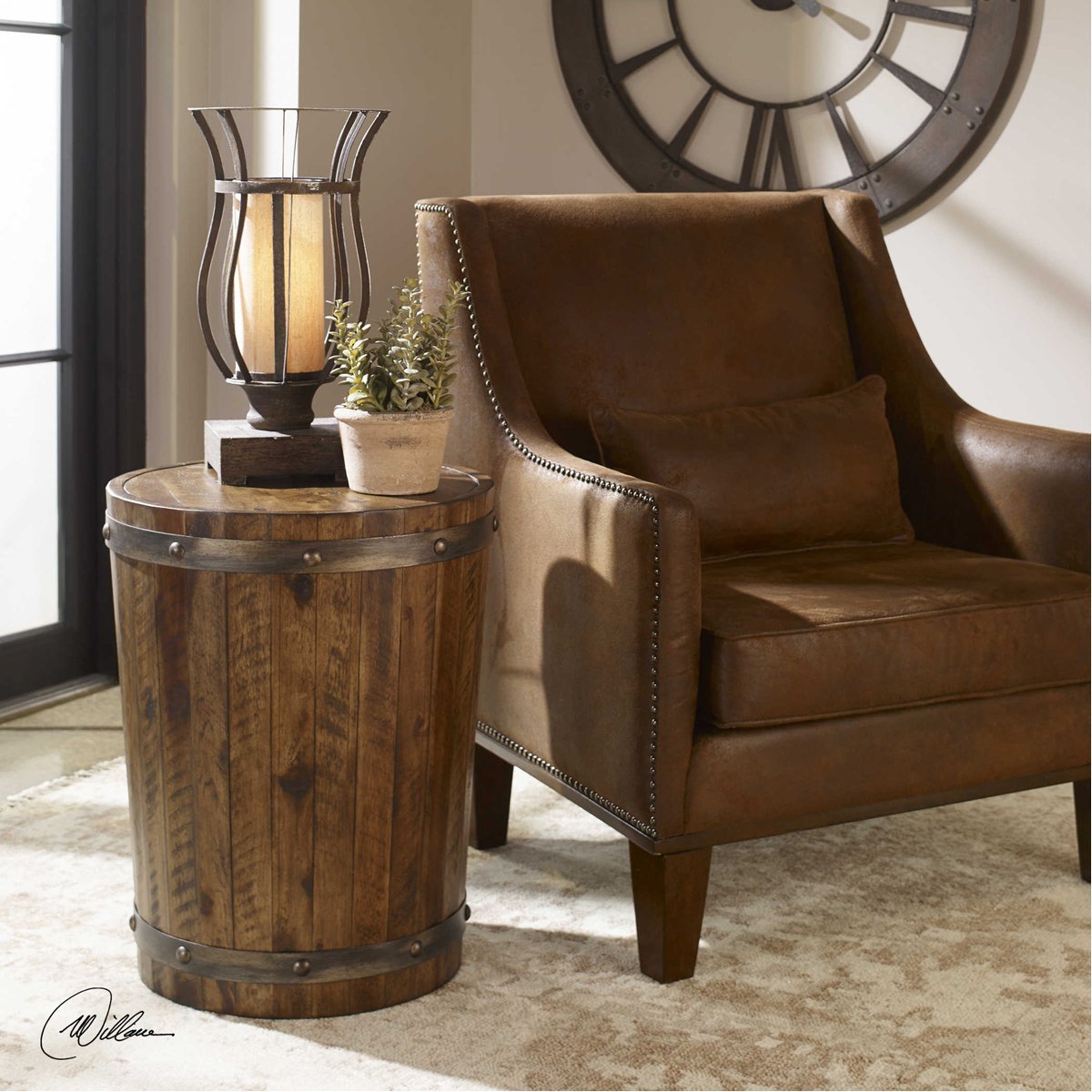 Uttermost Ceylon Wine Barrel Side Table