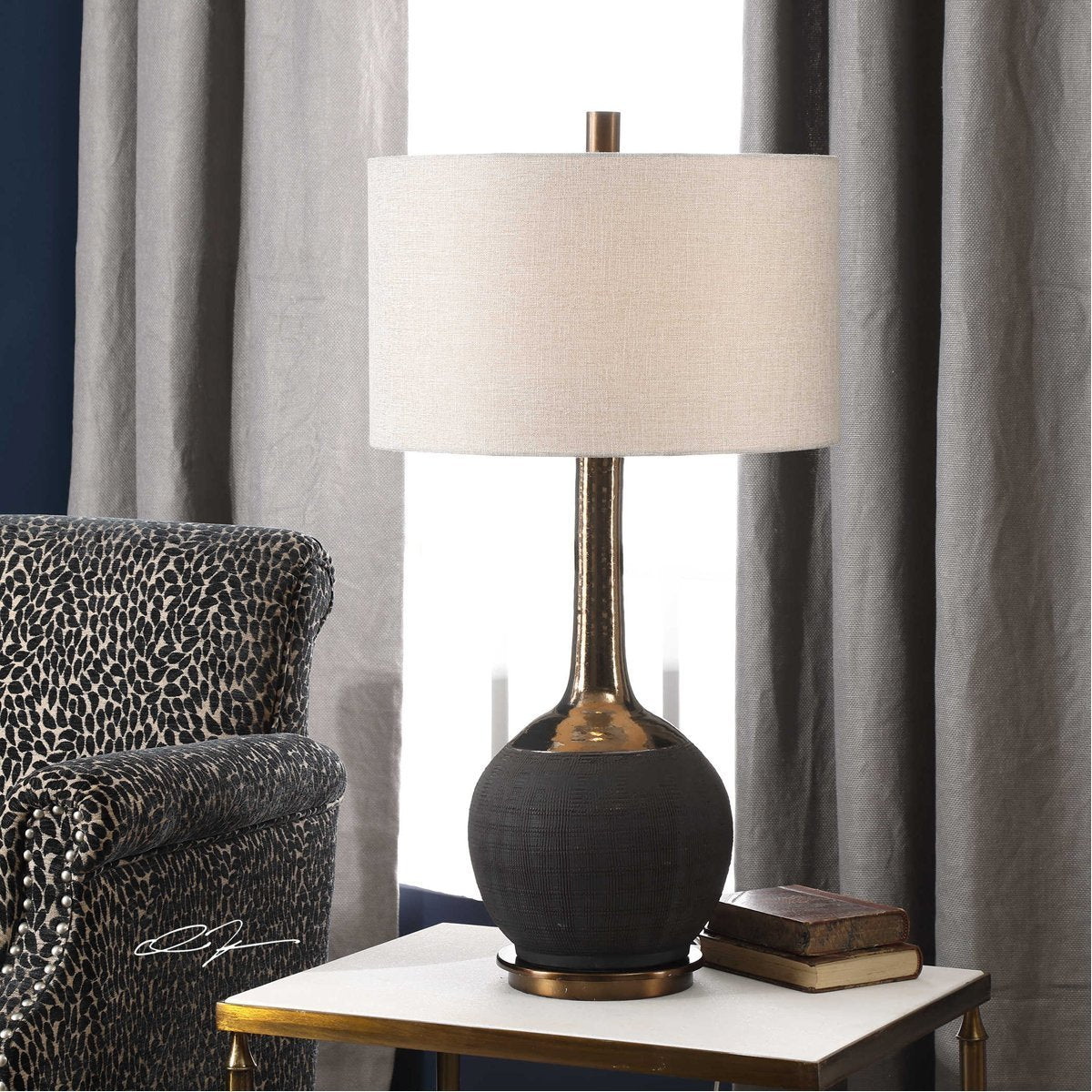 Uttermost Arnav Textured Black Lamp