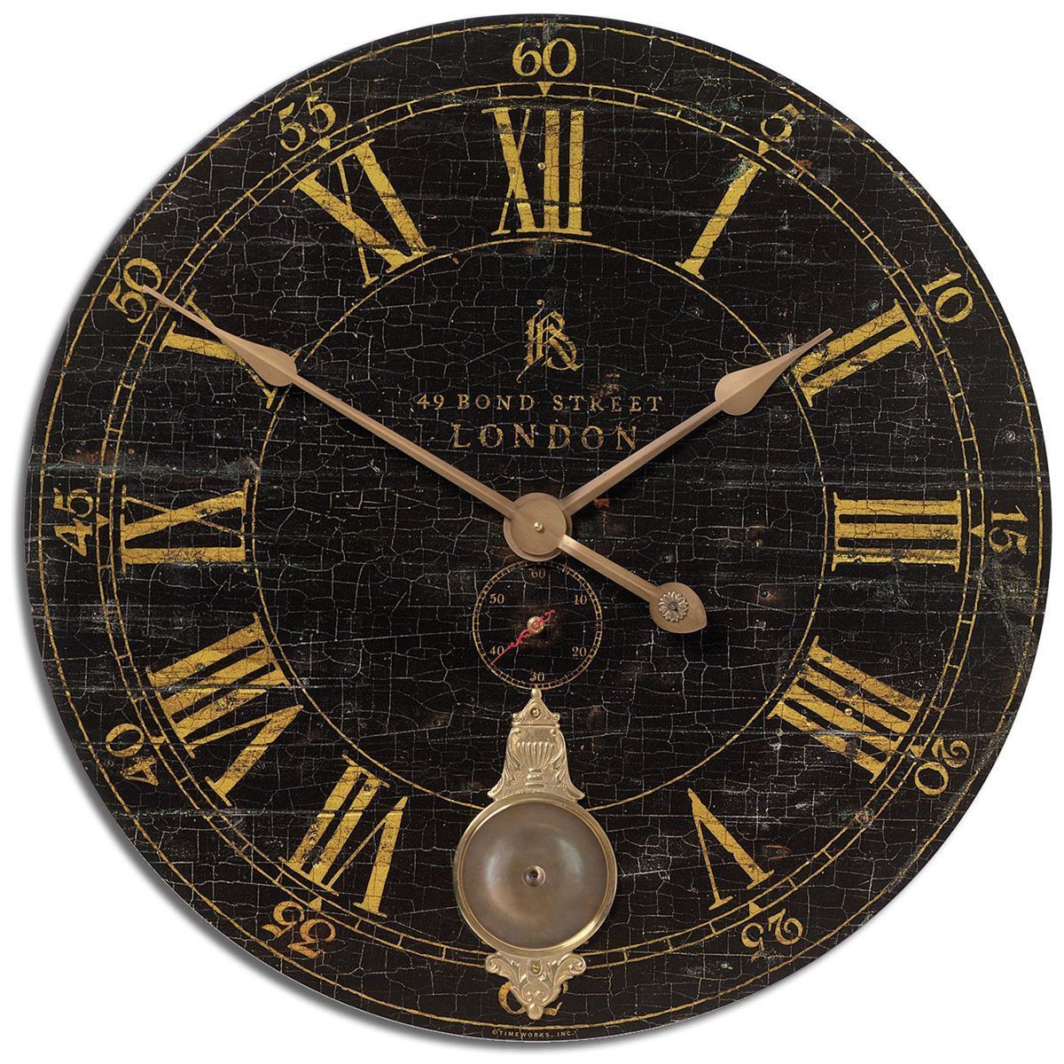 Uttermost Bond Street Black Wall Clock