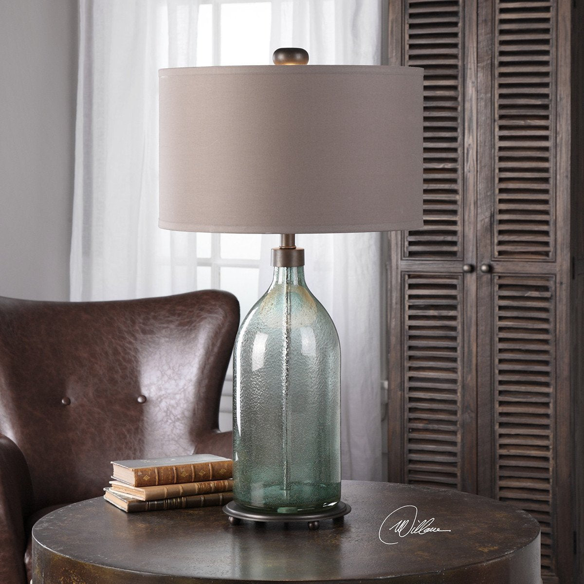 Uttermost Massana Gray Glass Table Lamp