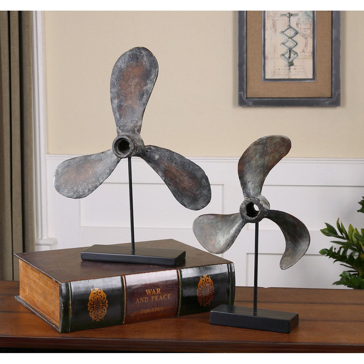 Uttermost Propellers Rust Sculptures, 2-Piece Set