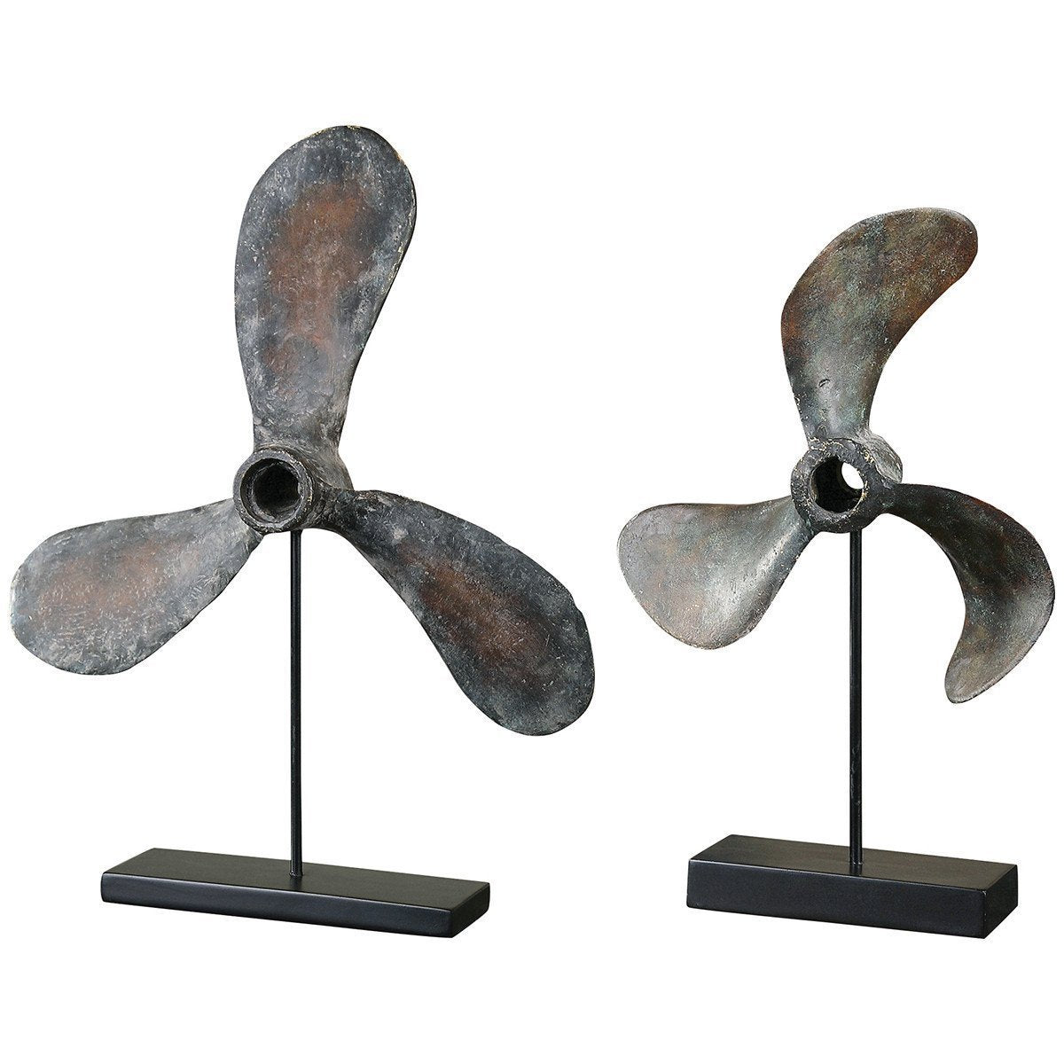 Uttermost Propellers Rust Sculptures, 2-Piece Set