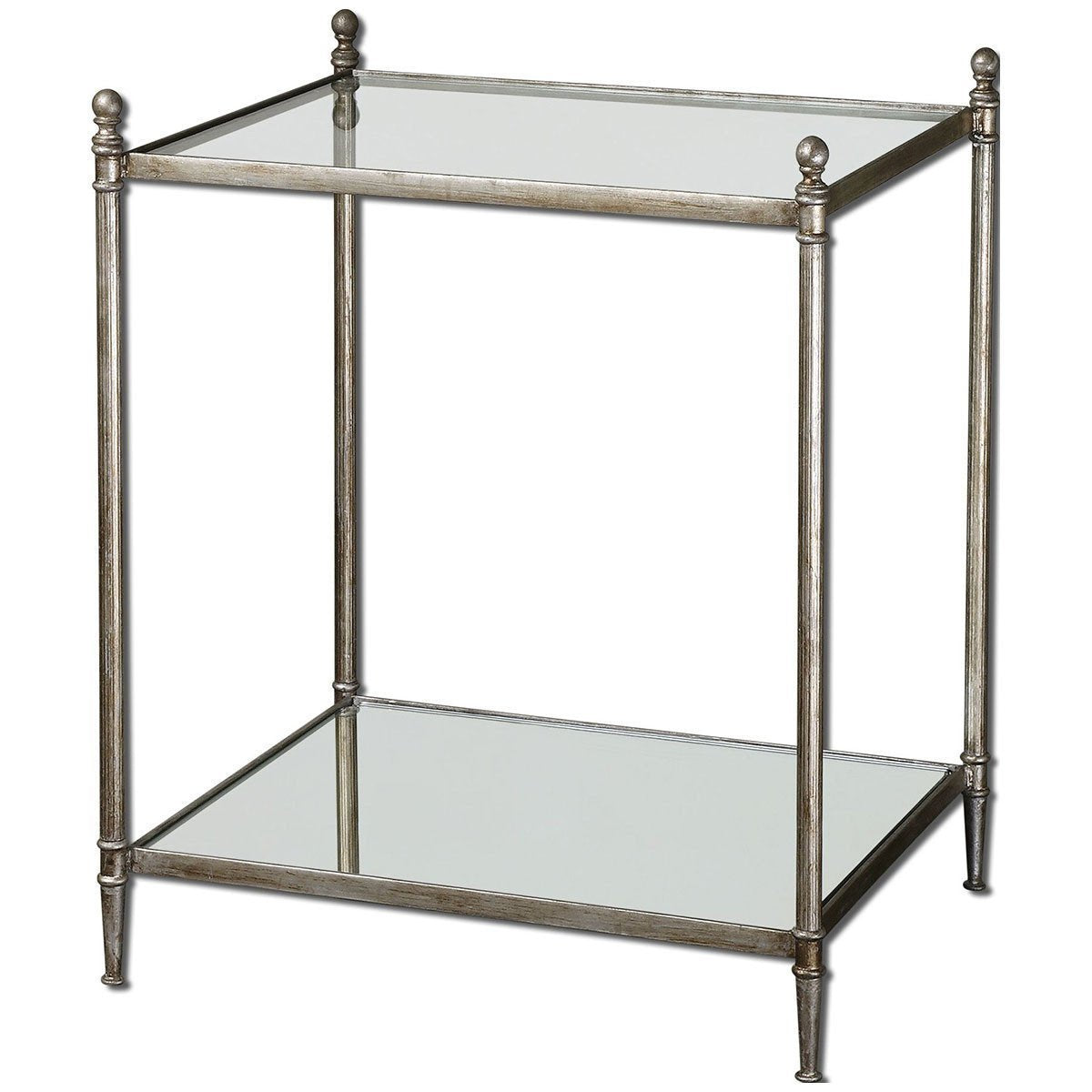 Uttermost Gannon Mirrored Glass End Table