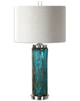 Uttermost Almanzora Blue Glass Lamp