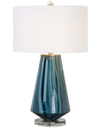 Uttermost Pescara Teal-Gray Glass Lamp