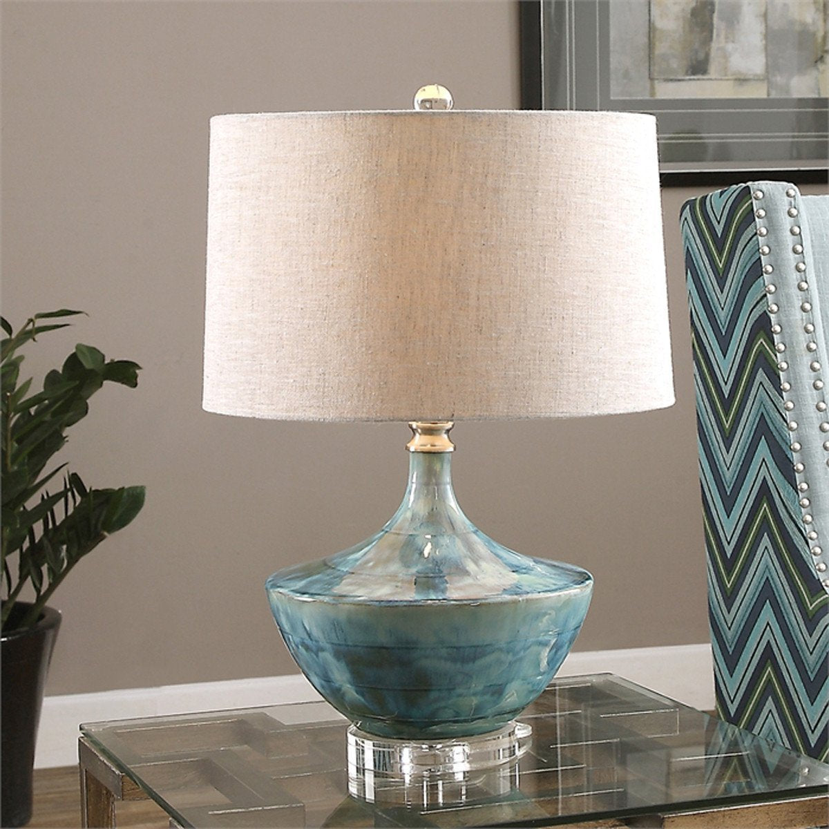 Uttermost Chasida Blue Ceramic Lamp