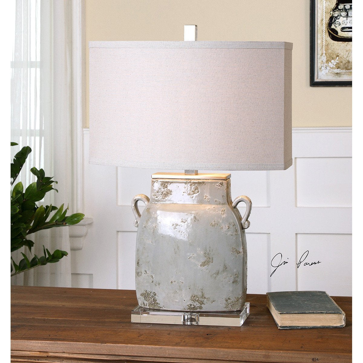 Uttermost Melizzano Ivory-Gray Table Lamp