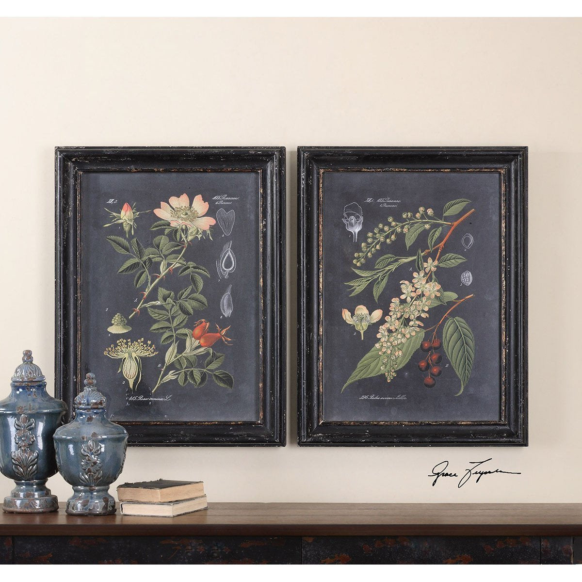 Uttermost Midnight Botanicals Wall Art, 2-Piece Set