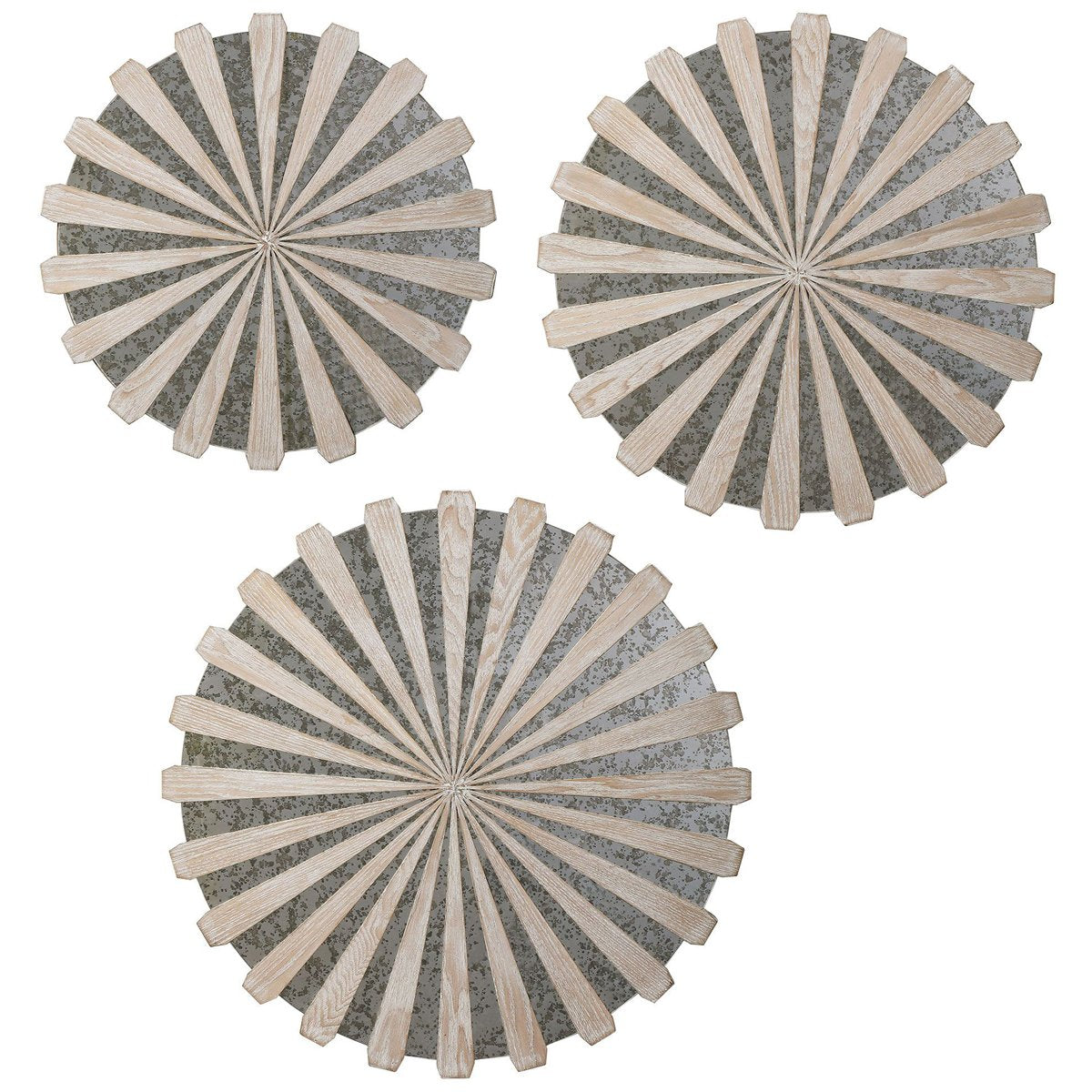 Uttermost Daisies Mirrored Circular Wall Decor, 3-Piece Set