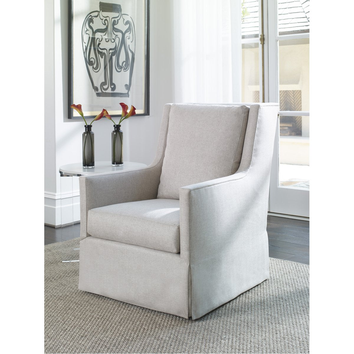 Vanguard Furniture Norton Waterfall Skirt Swivel Chair