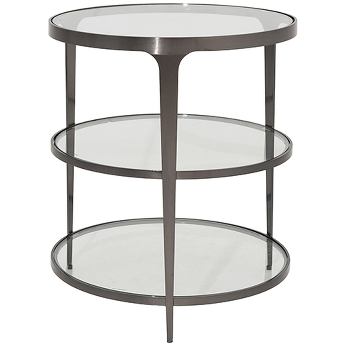 Worlds Away 3-Tier Glass Top Round End Table