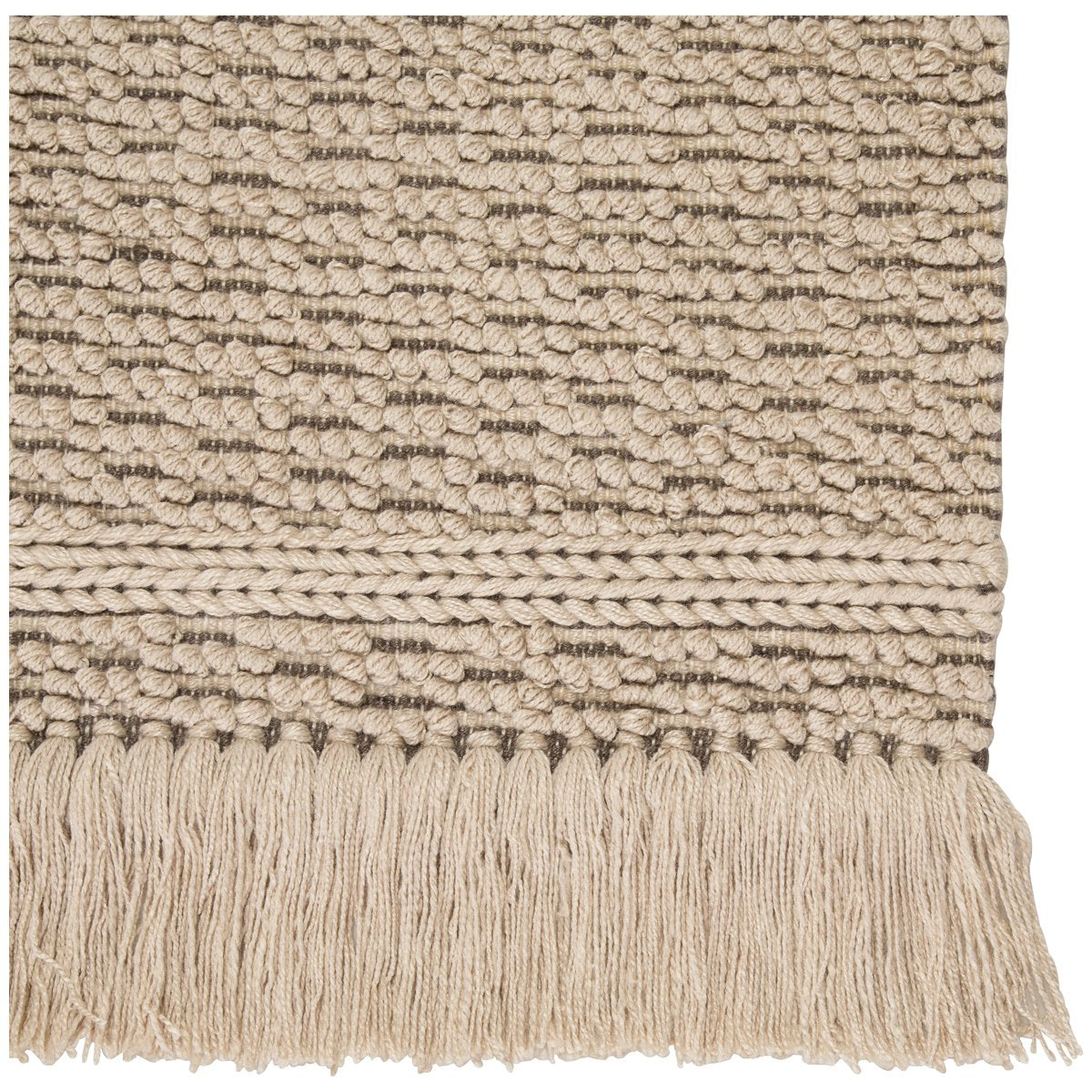 Jaipur Villa Soleil Solid Border Beige Dark Taupe VIL01 Rug