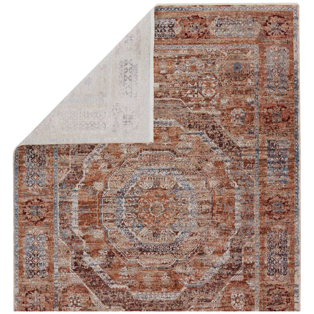 Jaipur Valentia Arcadia Medallion Rust Blue VLN15 Area Rug