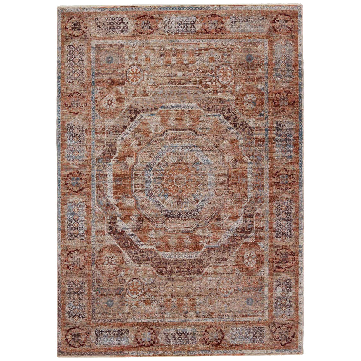 Jaipur Valentia Arcadia Medallion Rust Blue VLN15 Area Rug