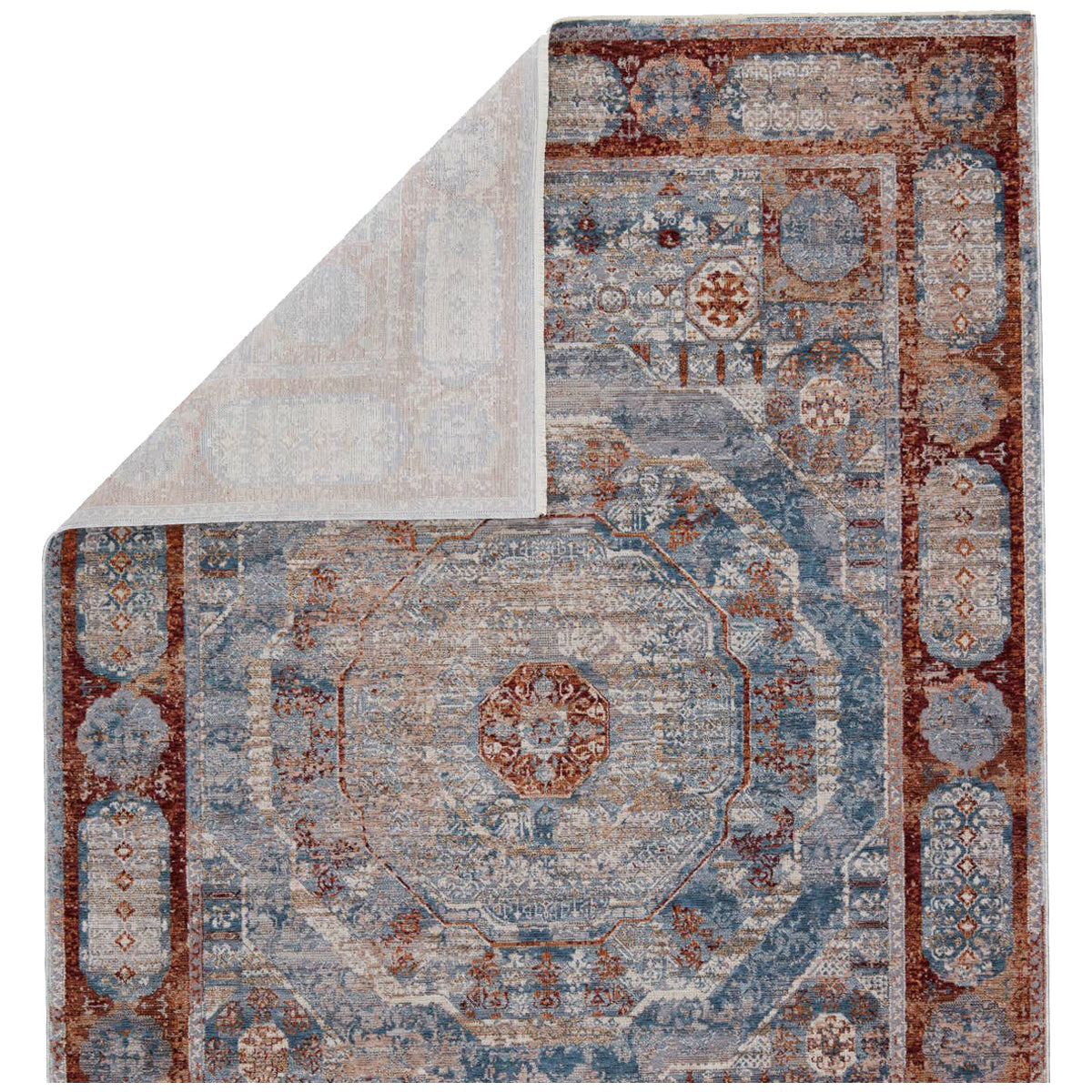 Jaipur Valentia Arcadia Medallion Blue Red VLN16 Area Rug