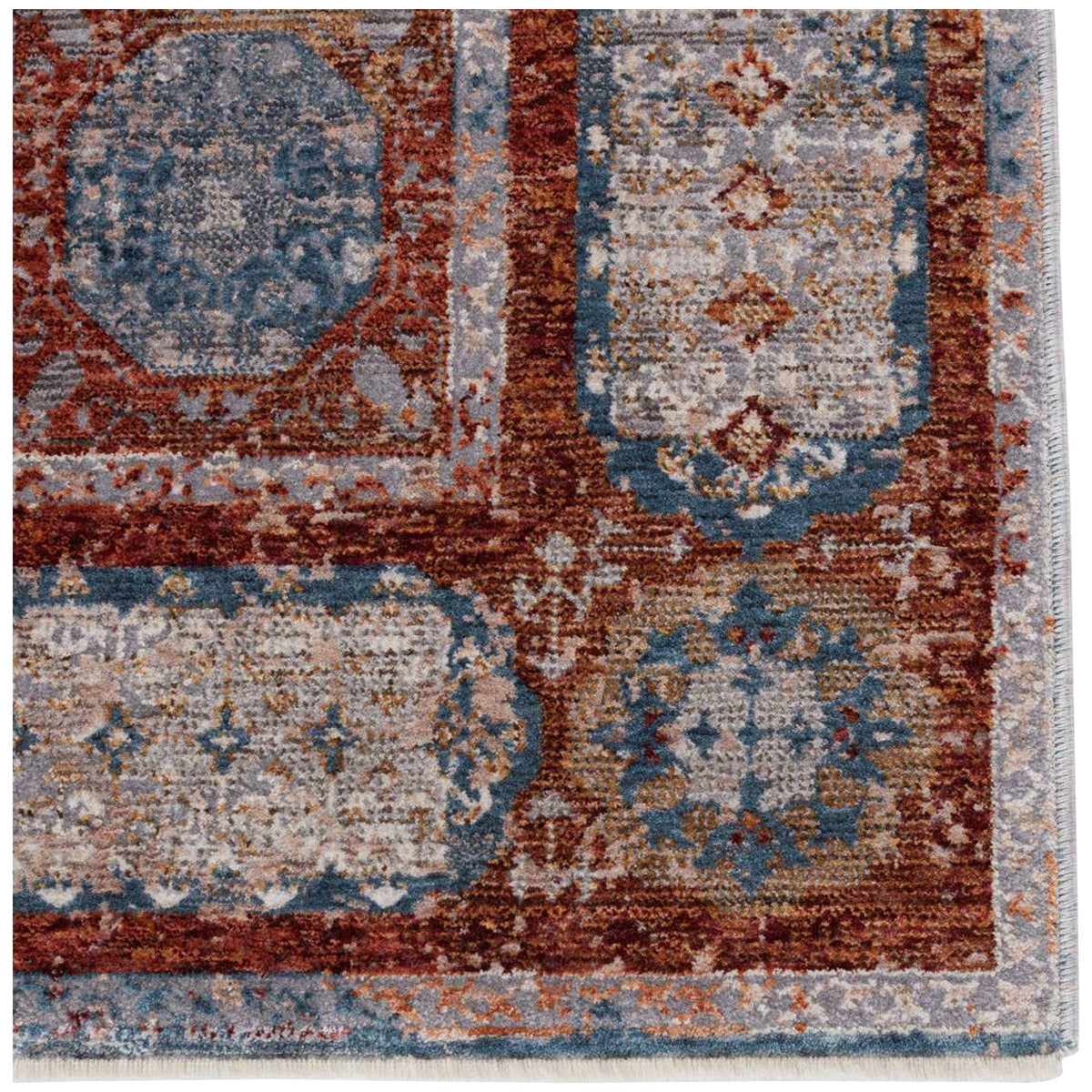 Jaipur Valentia Arcadia Medallion Blue Red VLN16 Area Rug