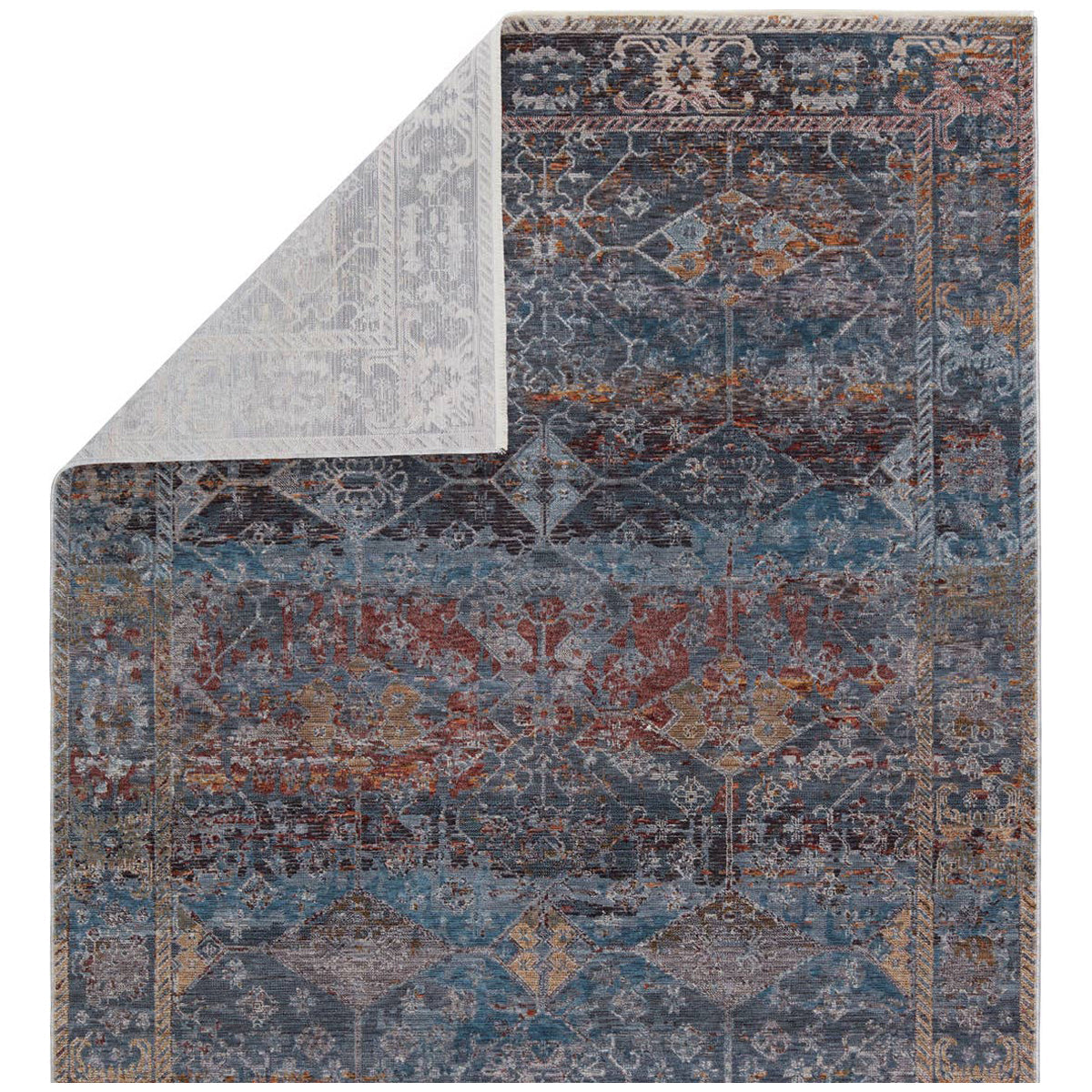 Jaipur Valentia Thessaly Medallion Dark Blue Red VLN17 Area Rug