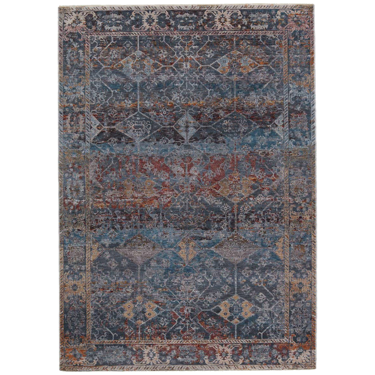 Jaipur Valentia Thessaly Medallion Dark Blue Red VLN17 Area Rug