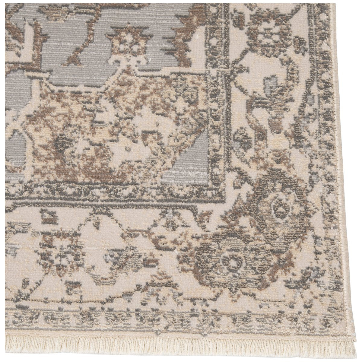 Jaipur Vienne Alain Medallion Border Gray Cream VNE01 Rug