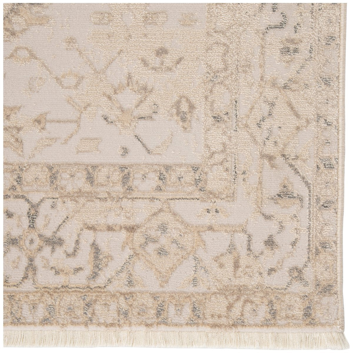 Jaipur Vienne Lucien Medallion Border Cream Light Gray VNE06 Rug