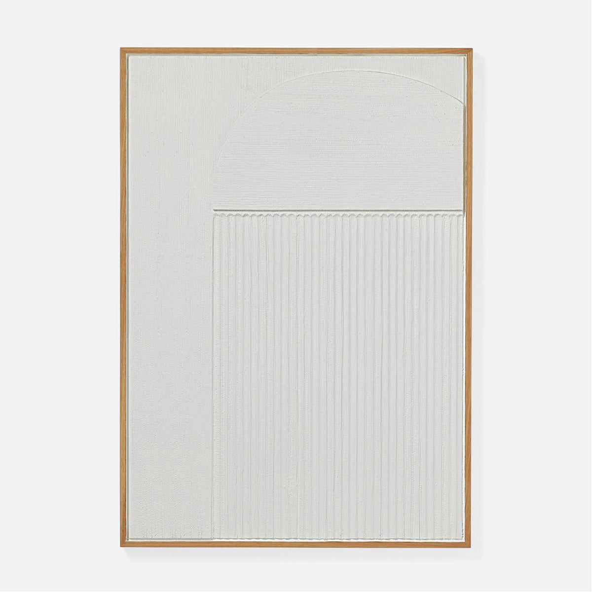 Made Goods Hadwin Wall Decor in White Banana Bark/Natural Oak Veneer