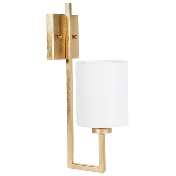 Worlds Away White Linen Shade Sconce