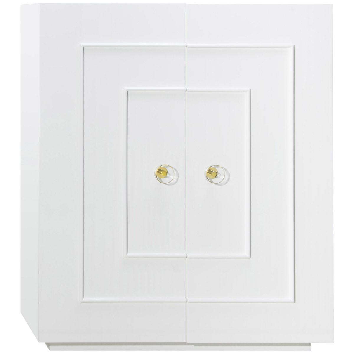 Worlds Away Judd Two-Door Dorm Cabinet in Matte White Lacquer