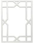 Worlds Away White Lacquer Treills Mirror VERO