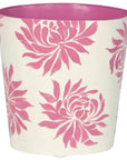 Worlds Away Oval Floral Wastebasket