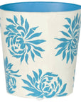 Worlds Away Oval Floral Wastebasket